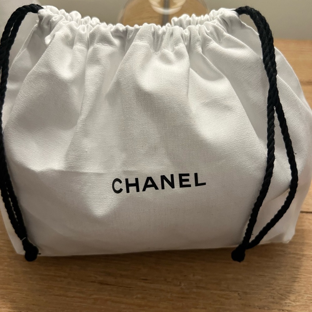 Chanel White Drawstring Bag